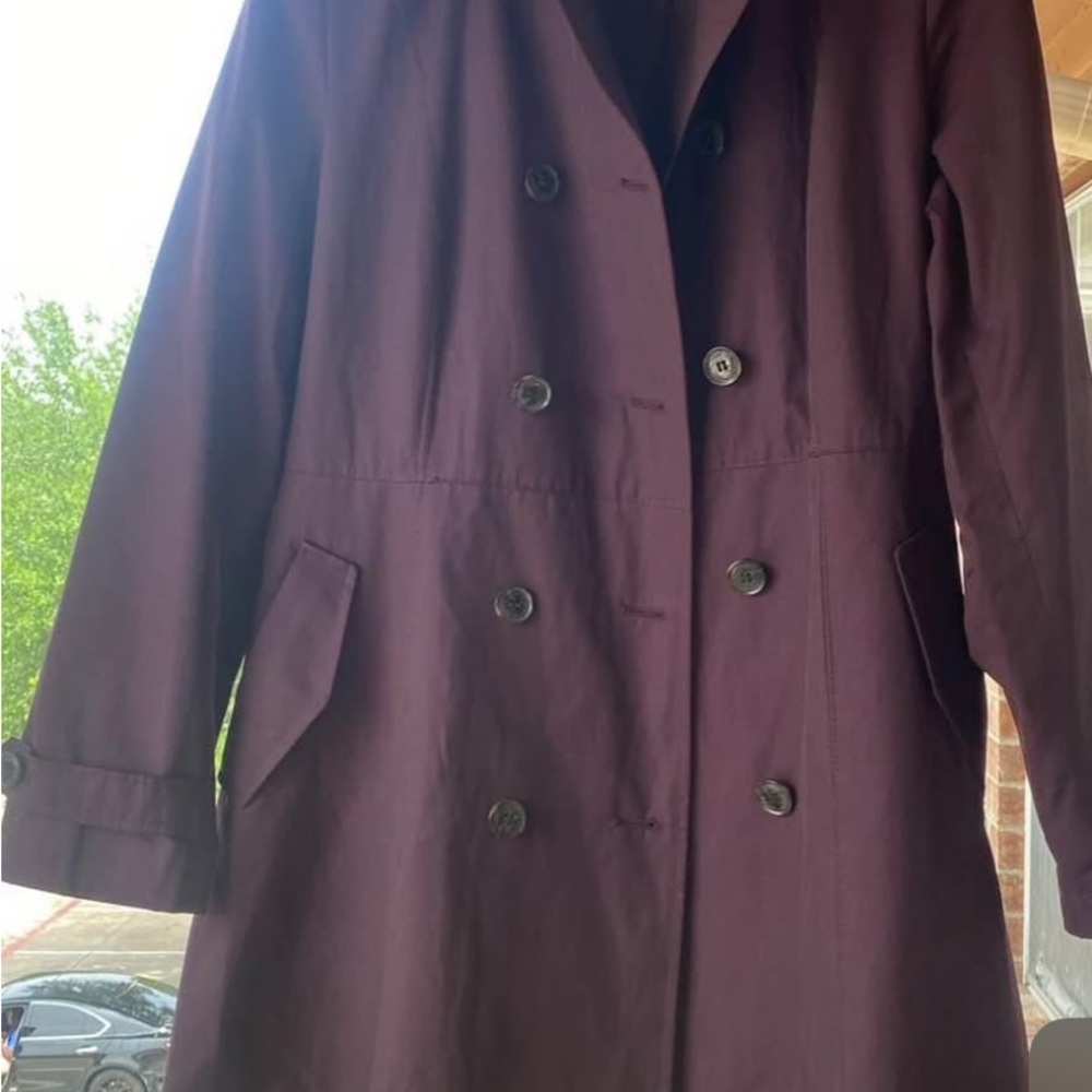 Women's Double-Breasted Coat - Deep Purple